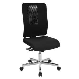 Bürodrehstuhl Open XT ohne Armlehne - schwarz, Sicherheitsdoppelrollen