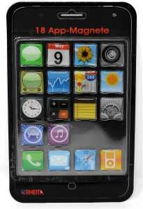 Magnete im App-Motiv, verschiedene Motive, 18 Stück auf Blisterkarte