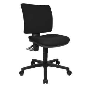 Bürodrehstuhl U50 ohne Armlehnen - schwarz, Sicherheitsdoppelrollen