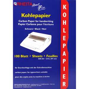 Kohlepapier in der 100 Blatt Mappe, A4, scharz,