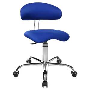 Topstar Drehhocker Sitness 40 mit Lehne - blau, Universalrollen