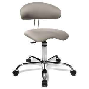 Topstar Drehhocker Sitness 40 mit Lehne - sand, Universalrollen