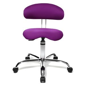 Topstar Drehhocker Sitness 40 mit Lehne - lila, Universalrollen