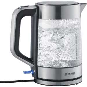 SEVERIN Wasserkocher - 1,7 Liter, Glas/Edelstahl/schwarz