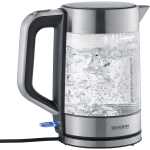 SEVERIN Wasserkocher - 1,7 Liter, Glas/Edelstahl/schwarz