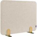 Tischtrennwand akustik Pinboard - 60 x 80 cm, beige, Halterungen
