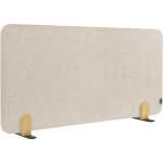 Tischtrennwand akustik Pinboard - 60 x 120 cm, beige, Halterungen