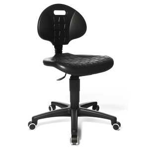 Arbeitsstuhl TEC 20 - schwarz, Sicherheitsdoppelrollen für alle Böden