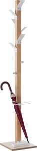 Garderobenständer EasyCloth Modell A - 6 Haken, 2 Knöpfe, Holz/weiß