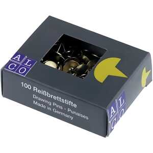 Reißnägel GARANT, vermessingt, Ø 9,5 mm, Dose à 100 Stück, 20er