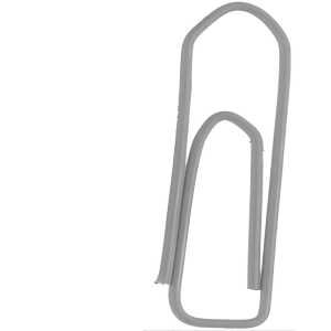 Briefklammern, lackiert, Grau, eckig, 26 mm, Dose à 100 Stück