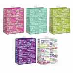 Geschenktasche Schrift 26x32x12cm sortiert, 5...