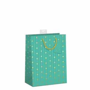 Geschenktasche Kleine Herzen 18x23x10cm, mit Kordel und Namenskarte