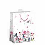 Geschenktasche Blumen 26x32x12cm, mit Kordel und...