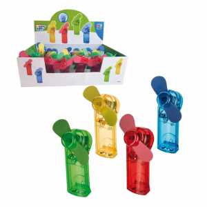 Taschen-Ventilator 10cm 4fach sortiert, Farben grün, gelb, rot, blau