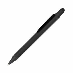 Kugelschreiber ALU Stylus Black, mit Stylus Tip, Schreibfarbe, schwarz