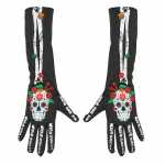 Handschuhe Dia de Los Muertos 40cm, Paar, Widmann