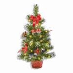LED Baum mit roter Deko 50cm 10 LED für 2x AA