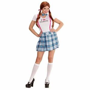 Kostüm College Mädchen blau/weiß Set Gr.M, Mädchenoutfit, blau/ weiß