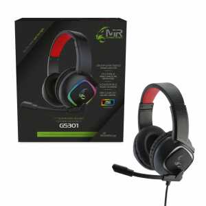 Headset GS301 schwarz rot, kabelgebunden, USB Anschluss,