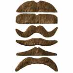 Schnurrbärte braun 6fach sortiert