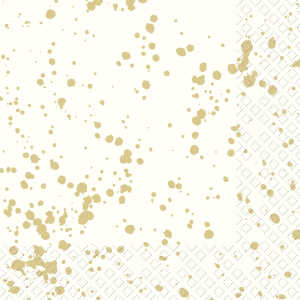 Serviette 33x33cm Sprenkel gold FSC-Mix