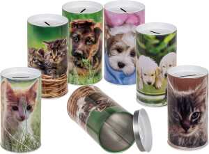 OOTB Metall-Spardose Tiere