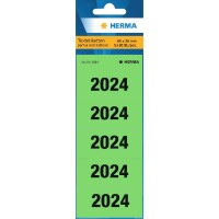 Herma Etiketten für Ordnerrücken Jahreszahlen permanent haftend 60 x 26 mm 2024 grün 100 Etik.