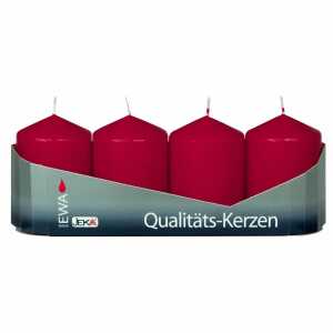 Stumpenkerzen 40x60mm burgund 4er, JEKA