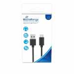 Ladekabel USB 3.0 und USB Type-C 1,8m schwarz, MediaRange
