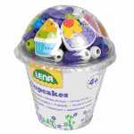 LENA Holzperlen Cupcakes blau, 170 Perlen, 3...