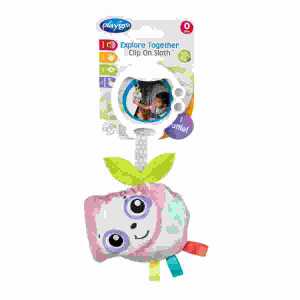 Kinderwagenanhänger Faultier bunt, Rassel, BPA, Phythalates, PVC frei