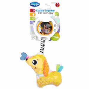 Kinderwagenanhänger Welpe bunt, Rassel, BPA, Phythalates, PVC frei,