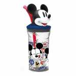 Trinkbecher Micky Maus 360ml mit 3D Figur, mit Strohhalm,...