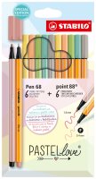 STABILO Pen 68 & point 88 12er Pastellove Set