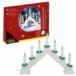 Idena LED Adventsleuchter weiß 7 Kerzenlichter,...