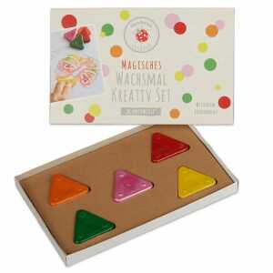 Wachsmal Kreativ-Set Blumenwiese, 5 Wachsmalfarben 5 Schablonenmotive