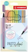 STABILO Pen 68 12er Pastellove Etui