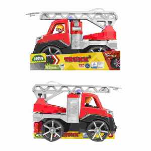 LENA TRUXX² Feuerwehr 28cm, mit gummierten Reifen, 4 mm Stahlachsen
