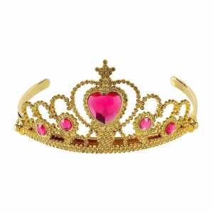 Tiara gold mit pinken Edelsteinen