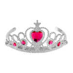 Tiara silber mit pinken Edelsteinen