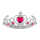 Tiara silber mit pinken Edelsteinen