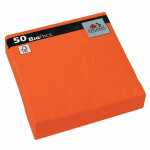 Serviette 33x33cm uni orange, 3-lagig, 50 Stück, Fasana