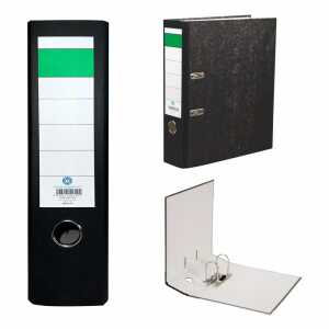 Ordner A4 Wolkenmarmor schwarz 8cm, Rückenbreite 80mm,, Emba