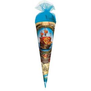 Motiv-Schultüte Piratenschiff 35cm rund Tüllverschluss