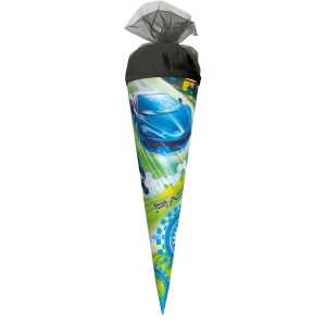 Motiv-Schultüte Racing 35cm rund Tüllverschluss