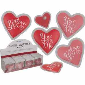 Handwärmer Herz 9x9,5cm 4fach sortiert, Out of the Blue