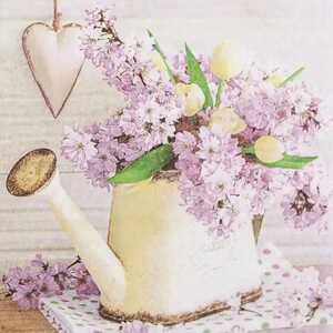 Motivserviette 33x33cm Frühjahr HOME F. 212304 3lag Gießkanne