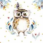 Servietten 33x33cm Flower Owl FSC-Mix, 20 Stück,,...