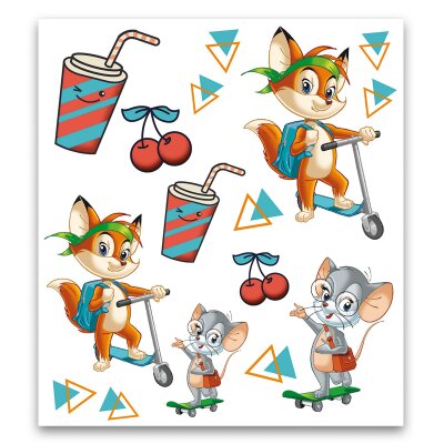 Roth Kinder-Tattoo, Fredo & Fitzi, 10,5x16cm, 2 Bogen pro Pack